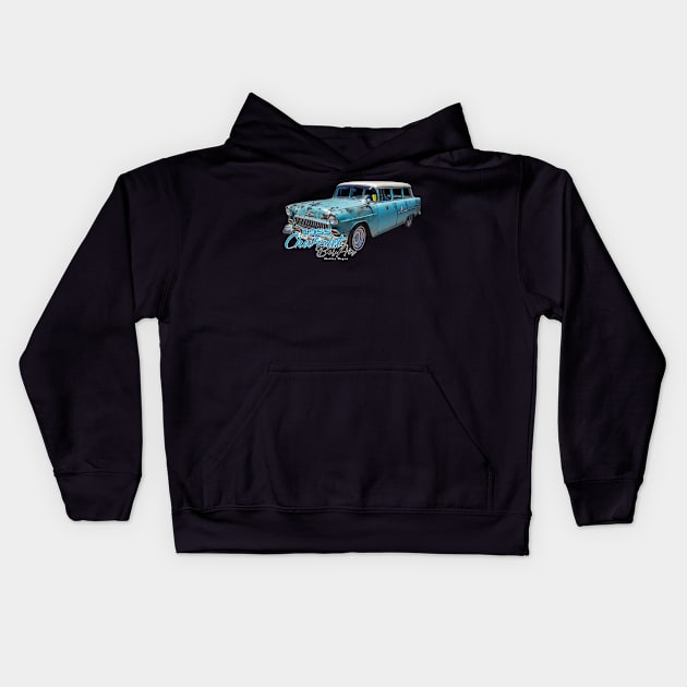 1955 Chevrolet BelAir Station Wagon Kids Hoodie by Gestalt Imagery